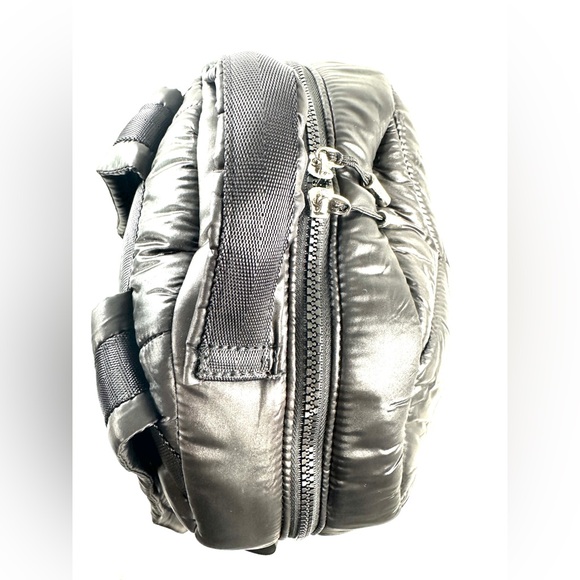 Athleta X Caraa Black Nylon Quilted Puffer Large Backpack School Travel Gym - Picture 7 of 10